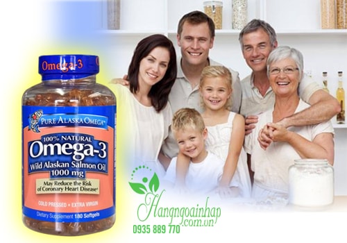 Viên dầu cá hồi Pure Alaska Omega-3 Wild Salmon Oil 1000mg của Mỹ