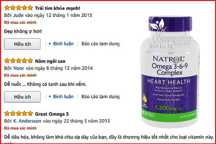 Viên uống Omega 3 6 9 Complex 1200mg Natrol 90 viên của Mỹ  4