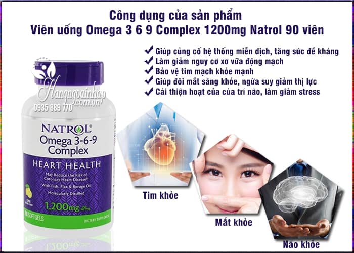 Viên uống Omega 3 6 9 Complex 1200mg Natrol 90 viên của Mỹ  5