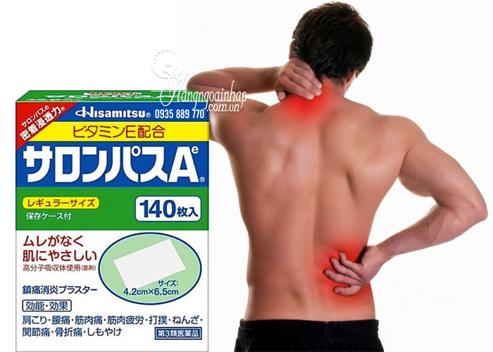 Cao dán giảm đau xương khớp Salonpas Hisamitsu 140 miếng của Nhật Bản 