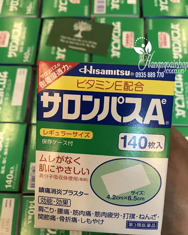 Cao dán giảm đau xương khớp Salonpas Hisamitsu 140 miếng Nhật Bản 