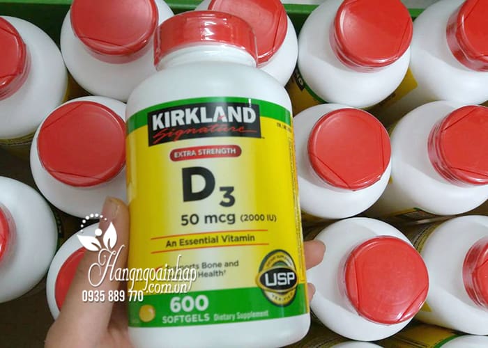 Viên uống Vitamin D3 Kirkland Extra Strength D3 50mcg của Mỹ 2