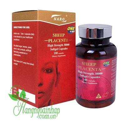 Nhau thai cừu Naro High Strength One aday Placenta 38000mg 100 viên