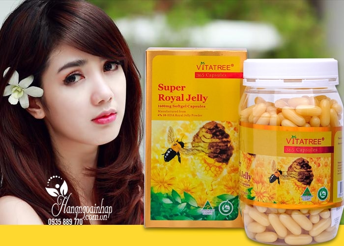 Sữa ong chúa Vitatree Super Royal Jelly 1600mg 365 viên của Úc