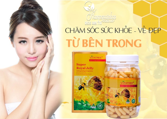 Sữa ong chúa Vitatree Super Royal Jelly 1600mg của Úc hộp 365 viên