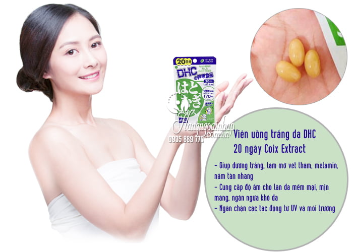 Viên uống trắng da DHC 20 ngày Coix Extract của Nhật Bản 2