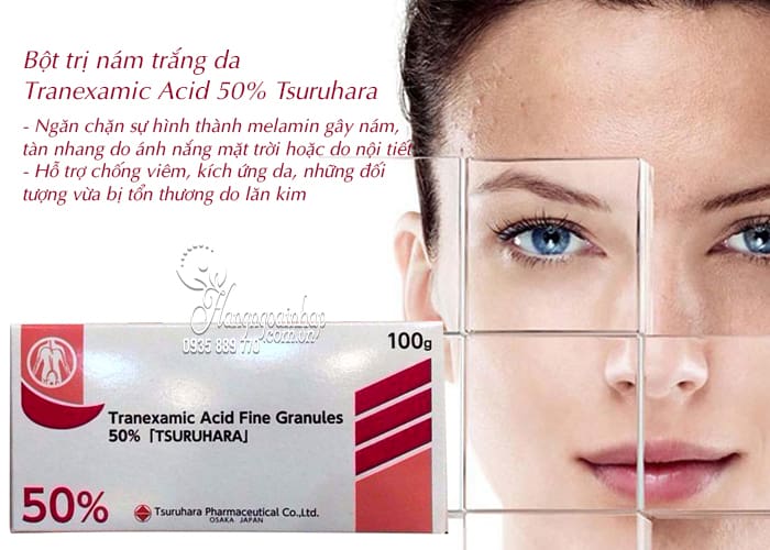 Bột trị nám trắng da Tranexamic Acid 50 Tsuruhara 100g 4