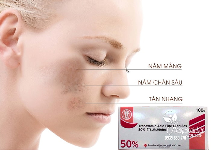 Bột trị nám trắng da Tranexamic Acid 50 Tsuruhara 100g 2