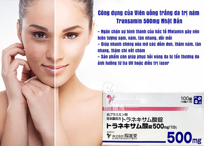 Viên uống trắng da trị nám Transamin 500mg Nhật Bản 100 viên 2