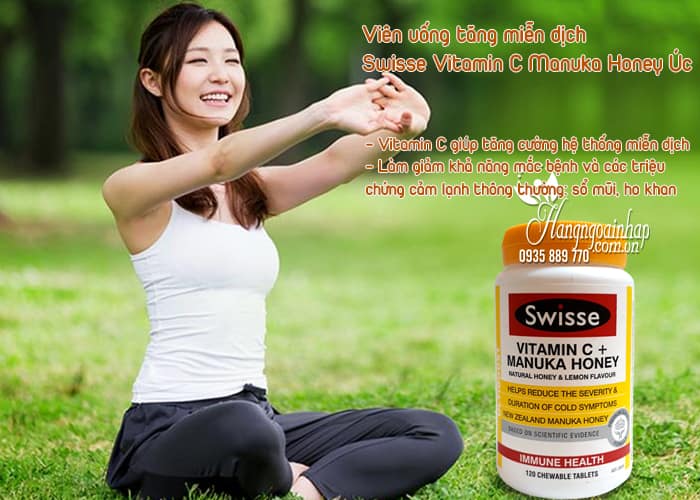 Viên uống tăng miễn dịch Swisse Vitamin C Manuka Honey Úc 3