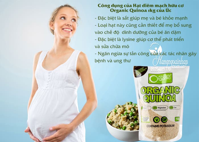  Hạt diêm mạch hữu cơ Organic Quinoa 1kg từ Úc 