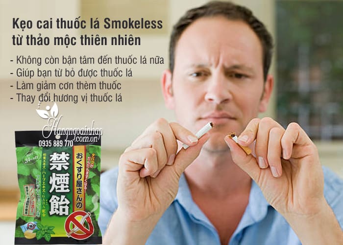 Kẹo cai thuốc lá Nhật Bản Smokeless từ thảo mộc thiên nhiên 2