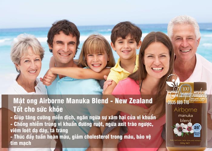 Mật ong Airborne Manuka Blend 25+ 500g - Mật ong New Zealand 4