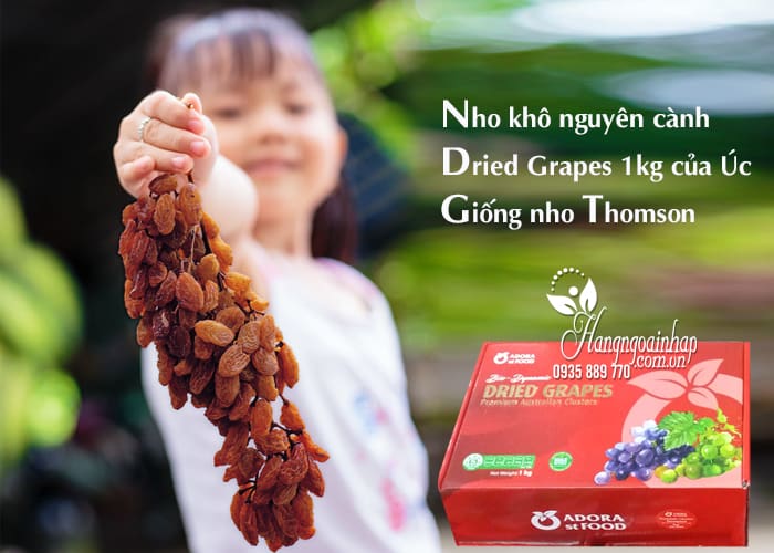 Nho khô nguyên cành Dried Grapes 1kg của Úc-Giống nho Thomson 1