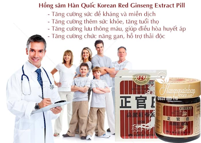 Viên uống hồng sâm Hàn Quốc Korean Red Ginseng Extract Pill 3