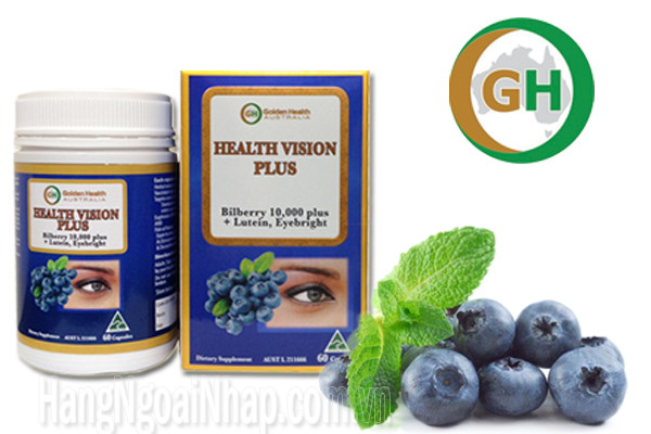 Thuốc Bổ Mắt Golden Health Health Vision Plus Bilberry 10000mg Hộp 60 Viên