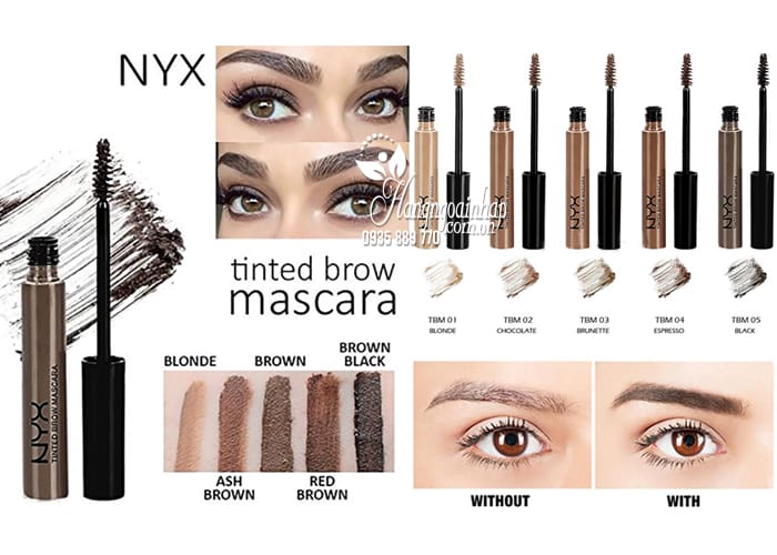 Mascara định hình lông mày NYX Tinted Brow của Mỹ 1