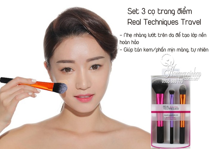 Set 3 cọ trang điểm Real Techniques Travel chính hãng Mỹ 2