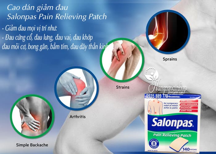 Cao dán giảm đau Salonpas Pain Relieving Patch 140 miếng 4