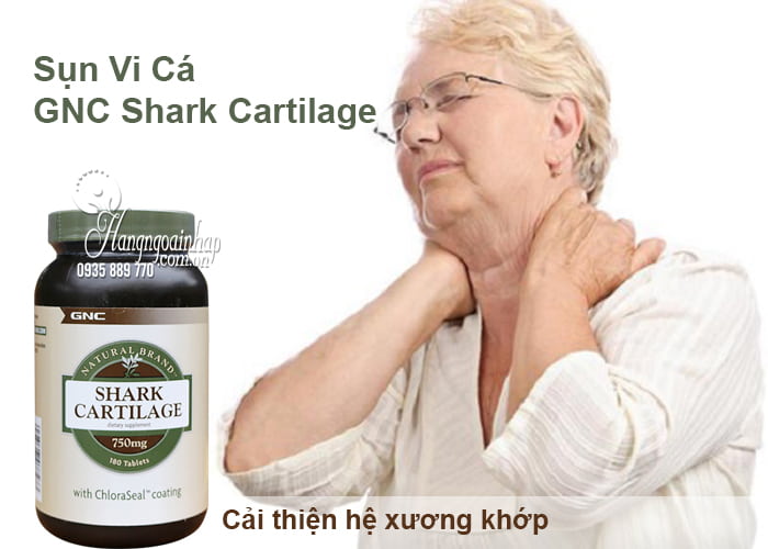 Sụn Vi Cá GNC Shark Cartilage 750mg 180 Viên Của Mỹ 1